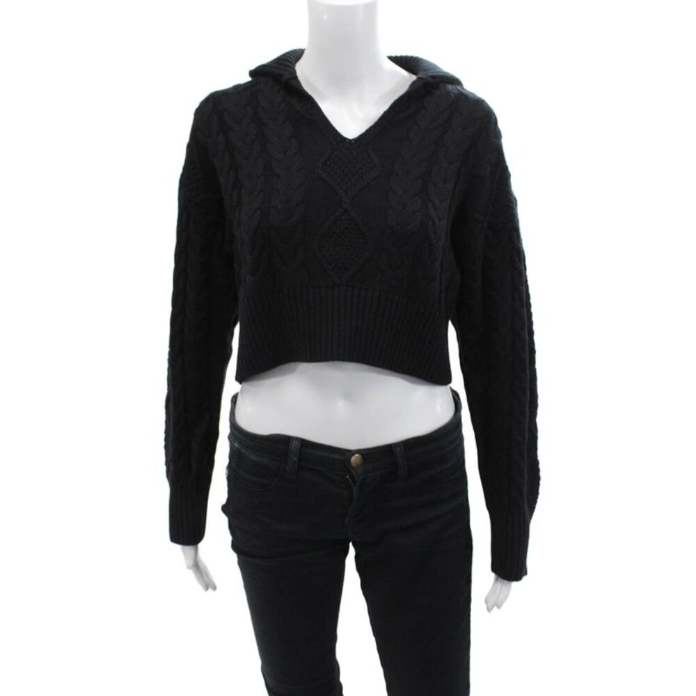 Sablyn Womens Braided Pullover - Black Size XS